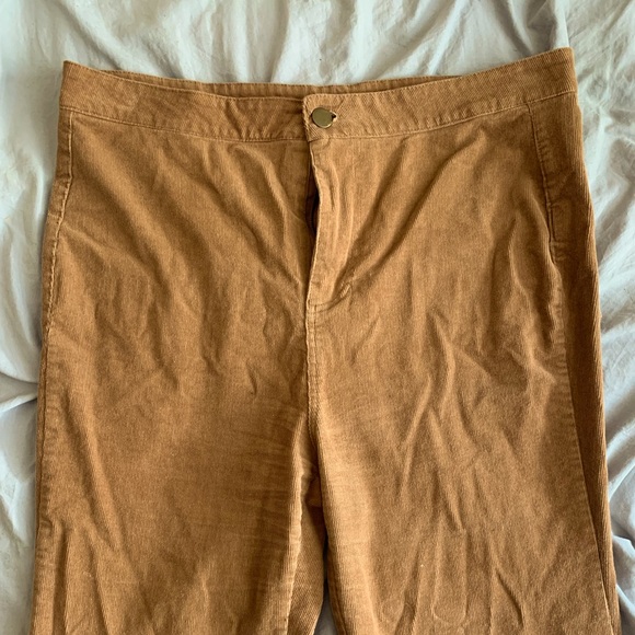 Fashion On Earth Boho Wide Leg Corduroy Pants Brown Bohemian Bell Bottoms - Picture 2 of 7